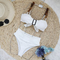 High-Waisted Strapless Ribbed Bikini