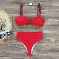 High-Waisted Strapless Ribbed Bikini