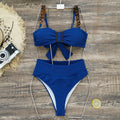 High-Waisted Strapless Ribbed Bikini