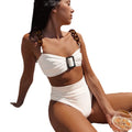 High-Waisted Strapless Ribbed Bikini view 5